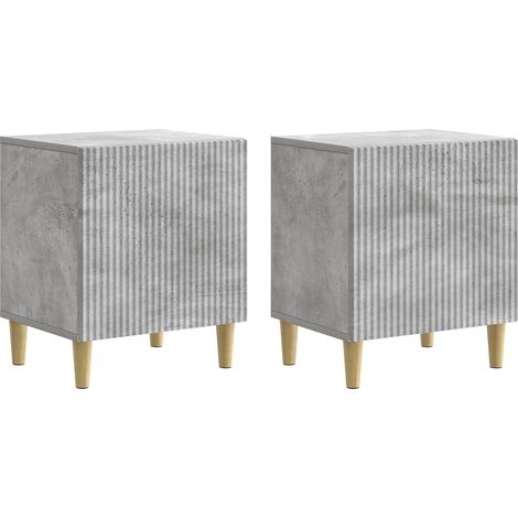 Maison Exclusive - Armadio da Notte 2 pz Grigio Cemento 43 x 34,5 x 50 cm (1/5)