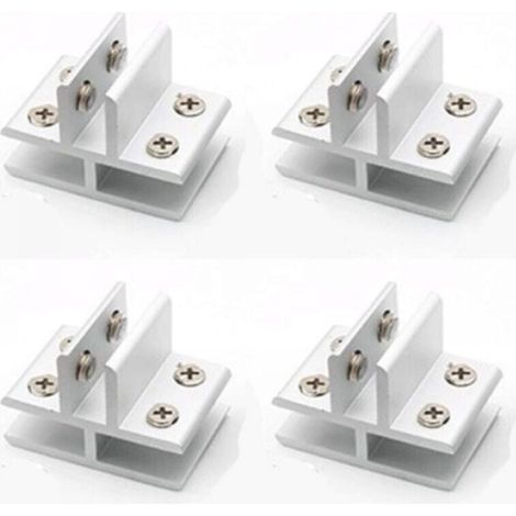 Pack de 4 abrazaderas de cristal en forma de T con soporte para montaje en 3 paneles laterales, XU, Ducha, Mesas, Paneles, 10-12 mm - KZQ (1/4)