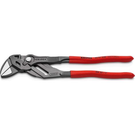 KNIPEX 86 01 250 Tenaza llave alicate y llave en una sola herramienta Mangos plasticos por inmersión antideslizantes gris atramentado 250 mm