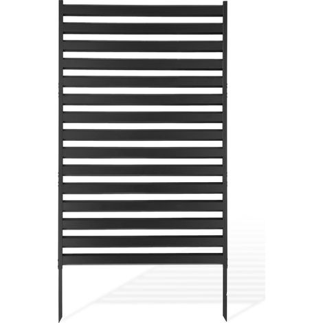 Panneau Brise Vue Extérieur en Métal 96,5x152,4 cm Paravent Extérieur Décoratif Autoportant, Séparation de Jardin, Écran d'Intimité, avec Piquets de Sol, Hauteur Réglable, en Acier Galvanisé, Noir (1/5)