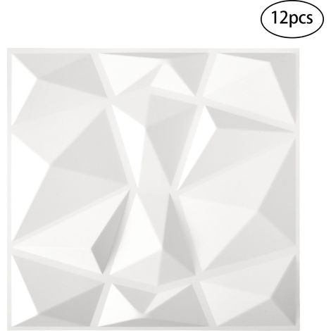 12pcs Decorative PVC 3D Diamond Wall Panels