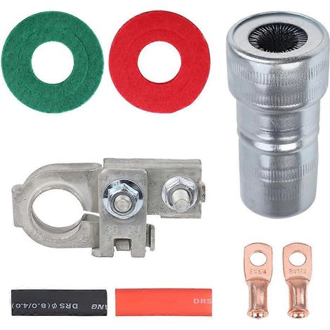 jeu de connecteurs de bornes de batterie positive et négative avec brosse de nettoyage, compatible avec le jeu de bornes de batterie 91980-3X010 pour Hyundai Kia (1/5)