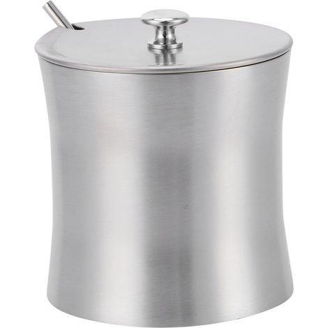 Gewürzglas aus Edelstahl mit Deckel und Löffel, Würztöpfchen, Gewürzbox. (1/5)