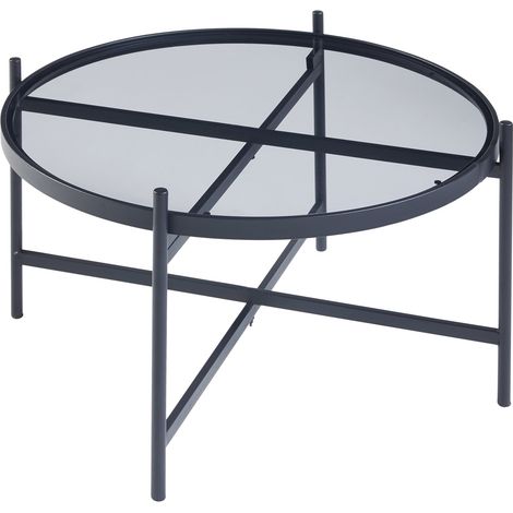 Ensemble de 2 tables basses en verre noir (1/5)