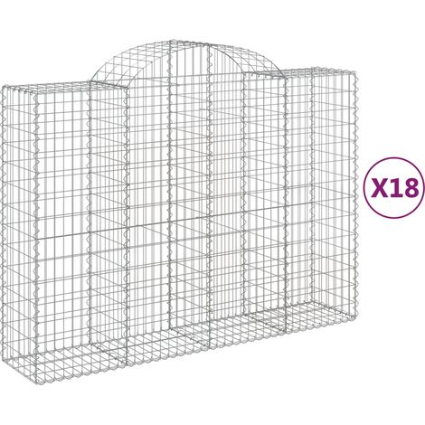 Maison Exclusive - Gabionen mit Hochbogen 18Stk. 200x50x140/160cm
