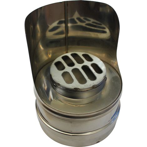 Sivac – Terminal de toiture double paroi en inox 316L – Diamètre intérieur 80mm – Diamètre extérieur 130mm – Pour systèmes de ventilation (1/2)