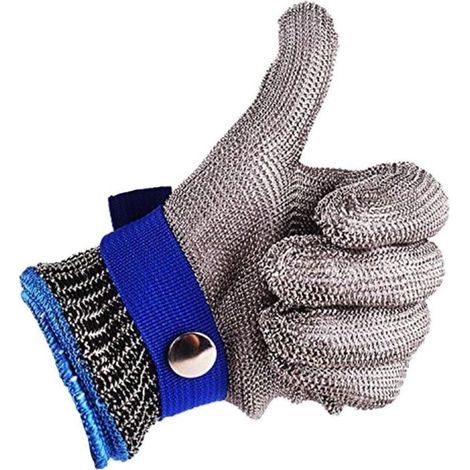 Guanti da lavoro antitaglio in acciaio inossidabile 316L, misura 250x110 mm, livello di sicurezza 5. (1/5)