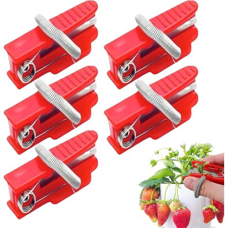 Cueille-Pouce de Jardin 5 Pièces Cueilleur de Fruits  Lames de Cueillette pour Thé Raisin Cerise Myrtille Tomate Poivron Haricot Agrumes Rose Fleur Légume pour Verger Extérieur (1/5)