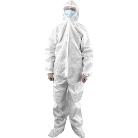 Gown D'Isolation - Tissu Non Tissé Jetable avec Fermeture Éclair et Élastique - Taille M (1/5)