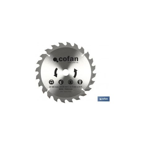 Disque à tronçonner le bois Ø185mm x 20mm x 2,4mm x 24t