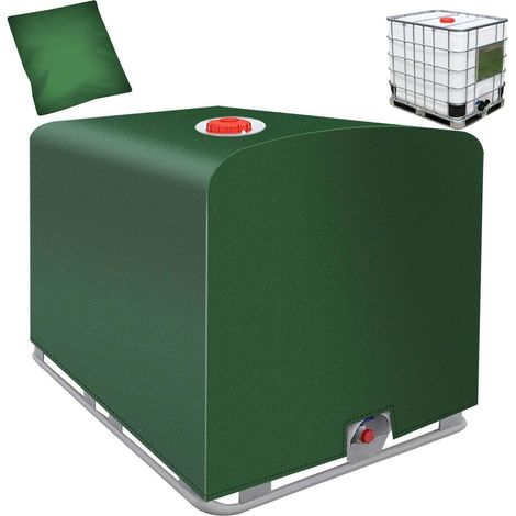 IBC Tank Abdeckung 1000L Grün 420D Wasserdicht UV-Schutz 120x100x116 cm (1/5)