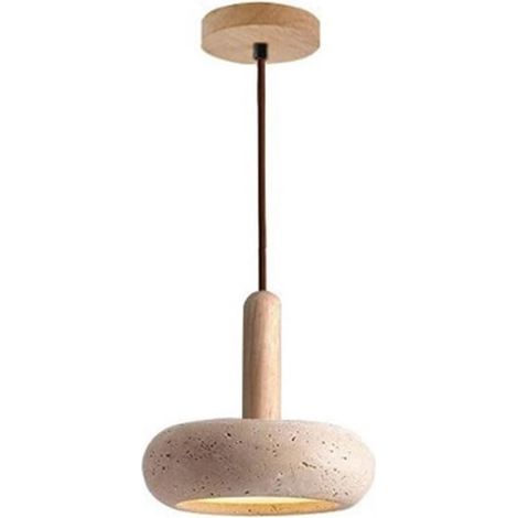 Suspension En Marbre De Style Japonais, Lampe Suspendue Ronde Wabi-sabi, Lustre LED À Hauteur Réglable For Salon, Salle À Manger (1/5)