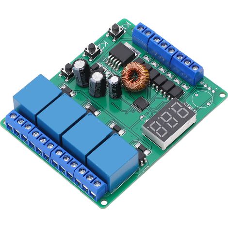 Module de relais 4 voies programmable et réversible avec affichage numérique pour circuit (1/5)