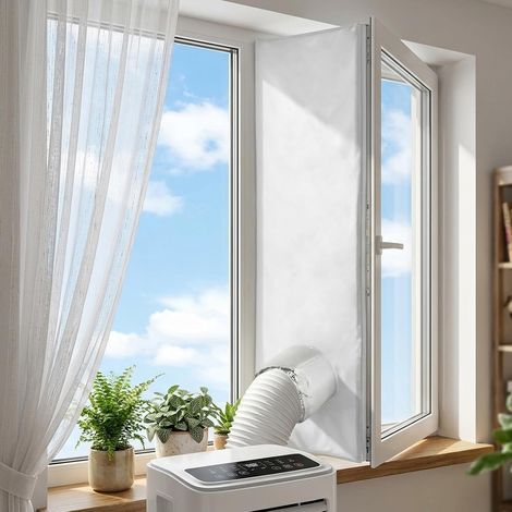 Qoosea Fensterdichtung für Klimaanlagen, tragbares Universal-Dichtungsset für mobile Klimaanlagen und Wäschetrockner, wasserdichtes Fensterdichtungsgewebe, einfache Installation (400 cm) (1/5)