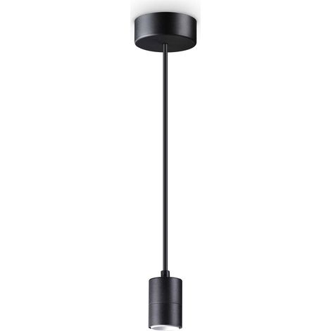Lampada a Sospensione Set Metallo Nero 1 Luce E27 (1/2)