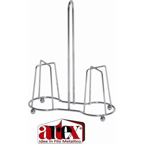 Portabicchieri da Tavola Slim in Metallo Cromato 2 Posti Artex