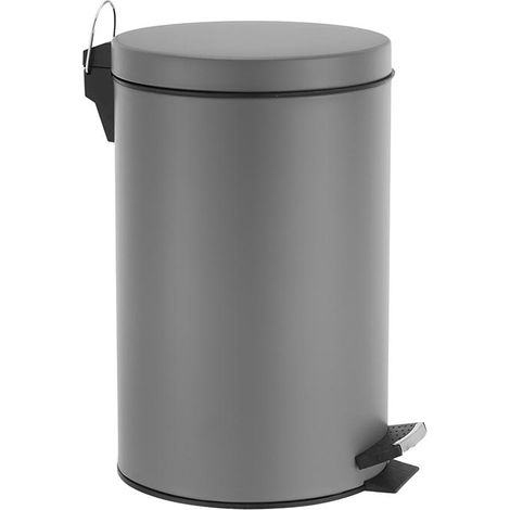 Velleman Cubo de basura moderno con pedal gris 14 litros