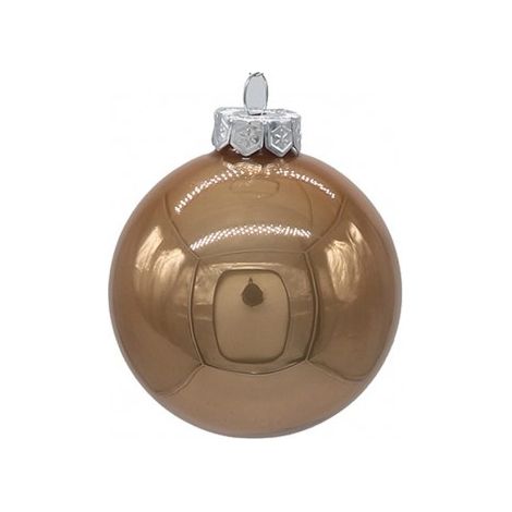 GLORIA STORE Palle Di Natale In Vetro Perlato D.10 Cm Conf. In Tubo Da 8 Pz Rame