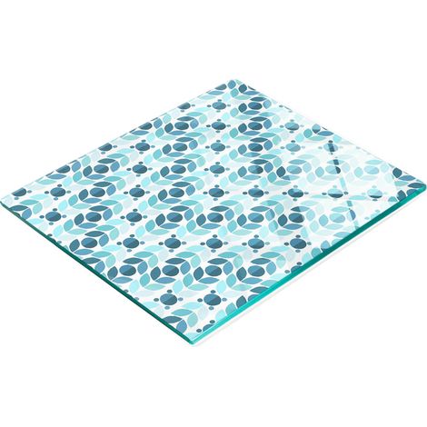 Tablero de vidrio duradero y elegante con dise帽o geom茅trico de 60x52 cm.