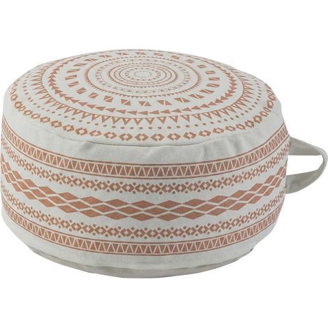 Housse de Pouf Ronde Non rembourrée de Style bohème avec poignée-Repose-Pieds pour Salon,Chambre,terrasse(Rouge, 45 x 45 x 20 cm) (1/5)