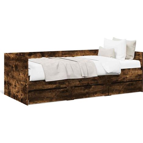 Maison Exclusive - Sofá cama con cajones sin colchón roble ahumad (1/5)