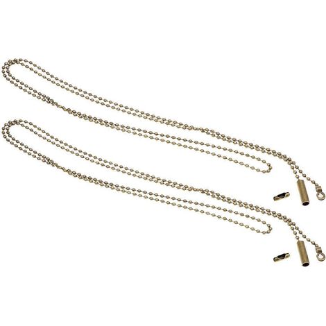 Lot de 2 rallonges de chaîne avec connecteur, accessoires de chaînette à perles pour ventilateur de plafond, applique murale et lampe de chevet (bronze)-M