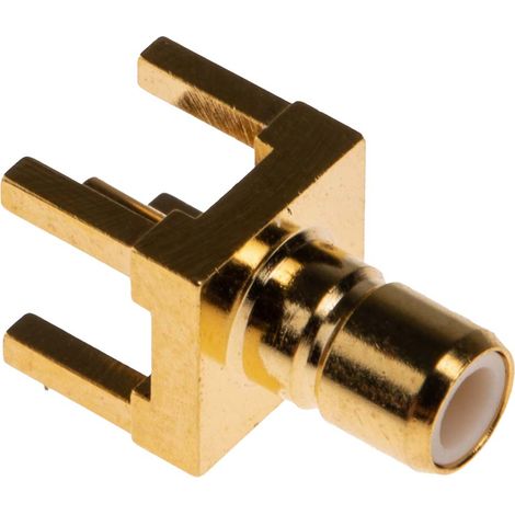 Connecteur coaxial RS PRO Femelle Droit, raccordement A souder 50O Montage sur CI ( Prix pour 1 ) (1/3)