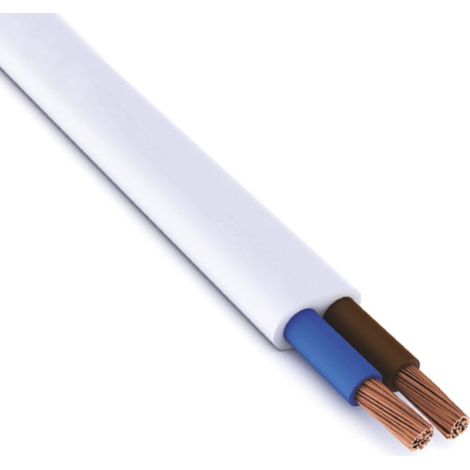 Câble électrique multiconducteur PVC H03VVH2-F 2X0,75 gaine extérieure plate blanche