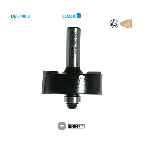 Mèche à feuillurer + guide Classic ø 35 ø Queue 8 Long. Utile 13 Nbr coupes 2 (1/2)