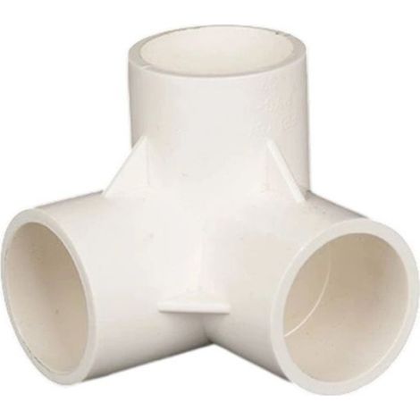 Raccord PVC 3 voies pour meubles et cadre de serre - 32 mm (1/4)