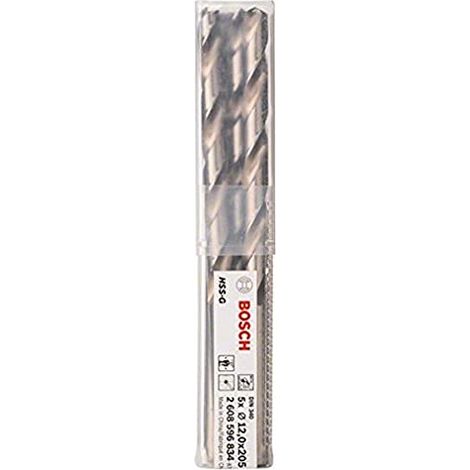 Bosch Zubehör 2608596834, Punta da trapano per metallo HSS-G, DIN 340 12 x 134 x 205 mm (1/4)