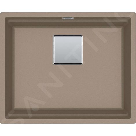 Franke – Évier en fragranit 1 bac KNG 110-52 – Couleur cachemire – Dimensions 560x460 mm – Montage sous plan avec trop-plein carré (1/3)