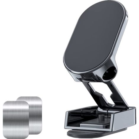 Supporto magnetico per auto, girevole a 360° e pieghevole, supporto portatile per auto, supporto magnetico per auto adatto per smartphone da 3 a 7 pollici (1/5)