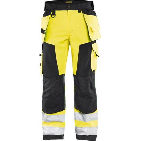 Pantaloni da lavoro softshell alta visibilità 1567 - Giallo fluorescente/Nero 3XL - FR(54) - SE(C60) - Norme (1/5)