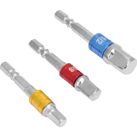Verlängerungswellenadapter aus Chrom-Vanadium-Stahl, 1/4", 3/8", 1/2" Sechskantschaft auf Vierkant (1/5)