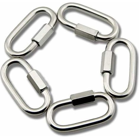 M6 Maillon Rapide en Acier Inoxydable D Forme Mousqueton Maillons de Chaîne 5pcs (1/5)