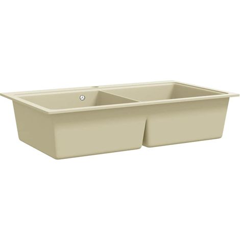 Maison Exclusive - Granitspüle Doppelbecken Beige (1/5)
