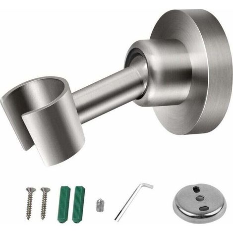 Support de Pommeau de Douche Support Douche en Acier Inoxydable 304 Pour Pommeau de Douche Support Douchette à Main Universel Support de Douche Réglable à 360 ° Avec Vis d'installation (1/4)
