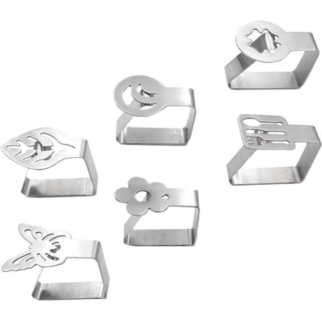 6 pinces nappe inox – clips épais antidérapants – intérieur/extérieur – mariages/restaurants/fêtes – fixation ferme (1/5)