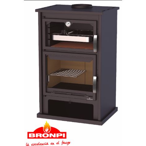 BRICOSOL ESTUFA DE LEÑA CON HORNO BRONPI MODELO SUIZA (1/5)