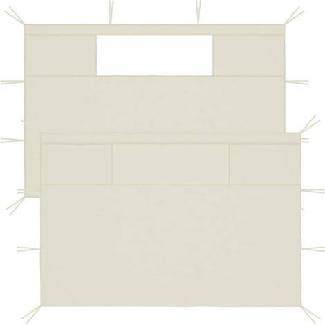 Pavillon-Seitenwände mit Fenstern 2 Stk. Creme (1/5)