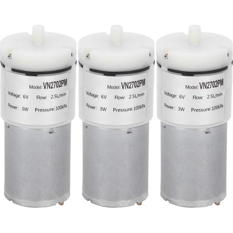 3 pièces Micro pompe à membrane Mini moteur à vide eau-air DC 6V VN2702PM pour aquarium ingénierie plastique à faible bruit résistant à la corrosion haute pression (1/5)