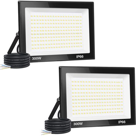 【2PCS】300W Projecteur LED Exterieur 30000LM IP66 Imperméable spot led exterieur Super Brillant Eclairage Extérieur Blanc Chaud(3000k) Sécurité spot led pour stades, usines, Parking, garage, jardi (1/5)
