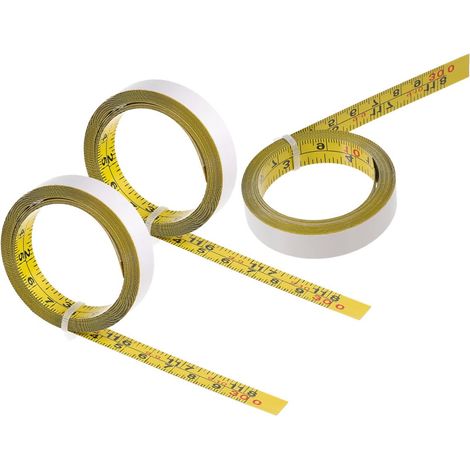 Toddmomy 3Roll Ruban à Mesurer Autocollant Acier Double Unités et Bande Adhésive pour Travail de Menuiserie Couture et Marquage Précis Mètres (1/5)