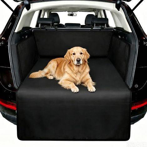 Protection de coffre pour chien - 185 x 105 cm - Avec protection latérale - Facile à nettoyer - Universel - Imperméable et résistant - Pour SUV, break et petites voitures (1/5)