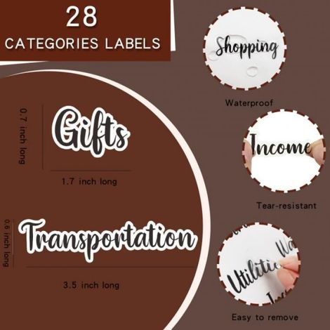Classeur Budget - Format A6 - Enveloppes Intégrées Avec Fermeture À Boucle - Cuir Synthétique - Brun - 1 Pièce (1/4)