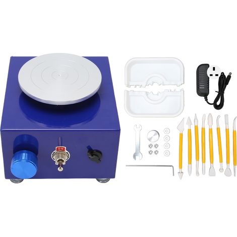 Mini tour de potier amovible, bassin stable et antirouille, machine électrique à argile pour enfants, 100‑240V avec prise UK (1/5)