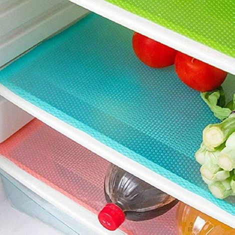Akinly Lot de 9 tapis de réfrigérateur lavables et imperméables pour réfrigérateur, tiroirs, tables, étagères 3 rouges 3 verts 3 bleus (1/5)