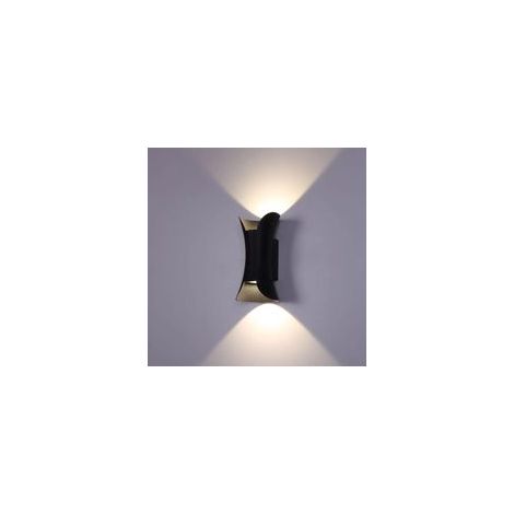 Noir Applique murale LED 10W extérieur intérieur spots applique murale lumière extérieure moderne en aluminium IP65 up down spot lumière blanche chaude applique murale extérieure noir pour salon chamb