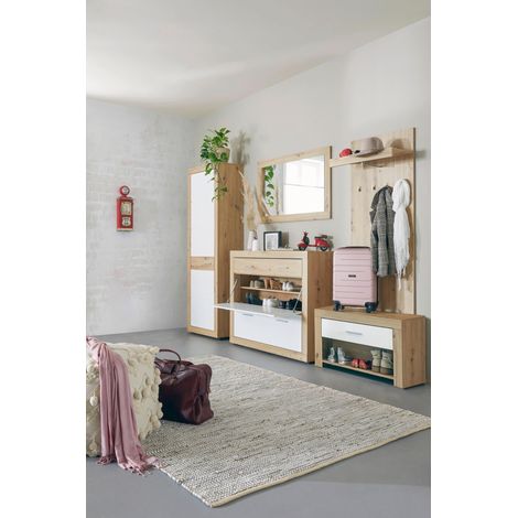 Mömax Garderobenschrank Weiß/Eichefarben (1/5)